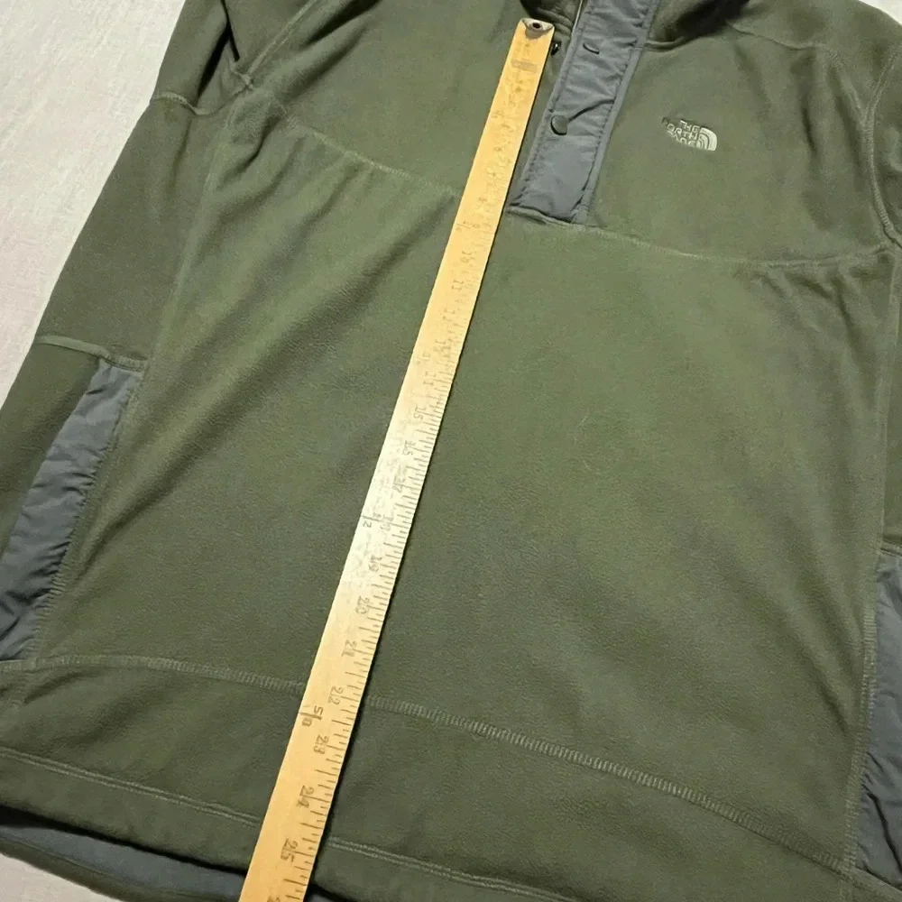 The North Face Cragmont quarter snap fleece olive army green measures as size 2x